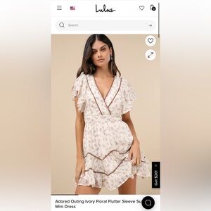 NWT Lulu’s Floral Ruffle Dress with Brown Accents